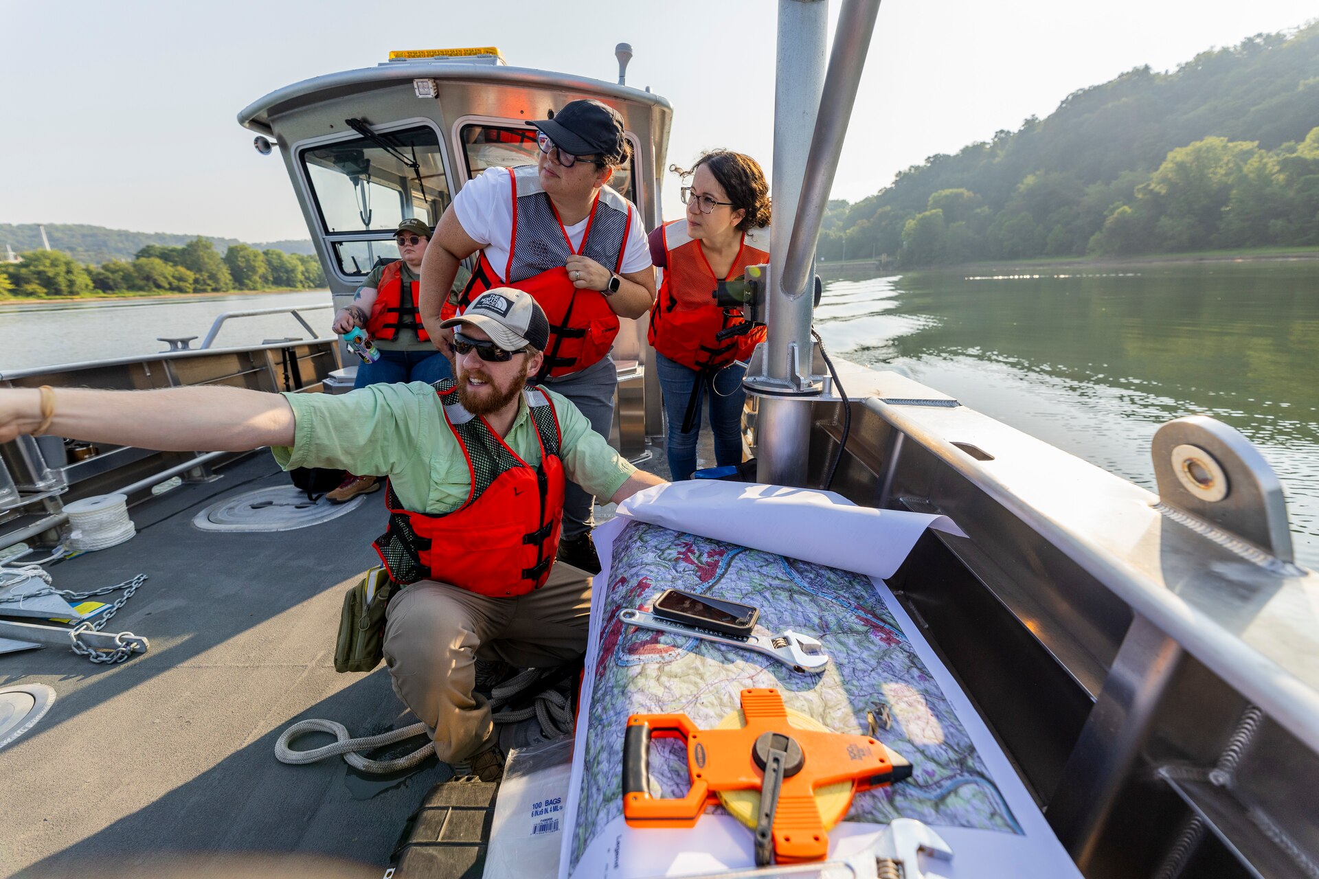 The U.S. Army Corps of Engineers Pittsburgh District conducted a shoreline survey to protect potential cultural resources. Cultural resources can include archaeological artifacts or historical sites.