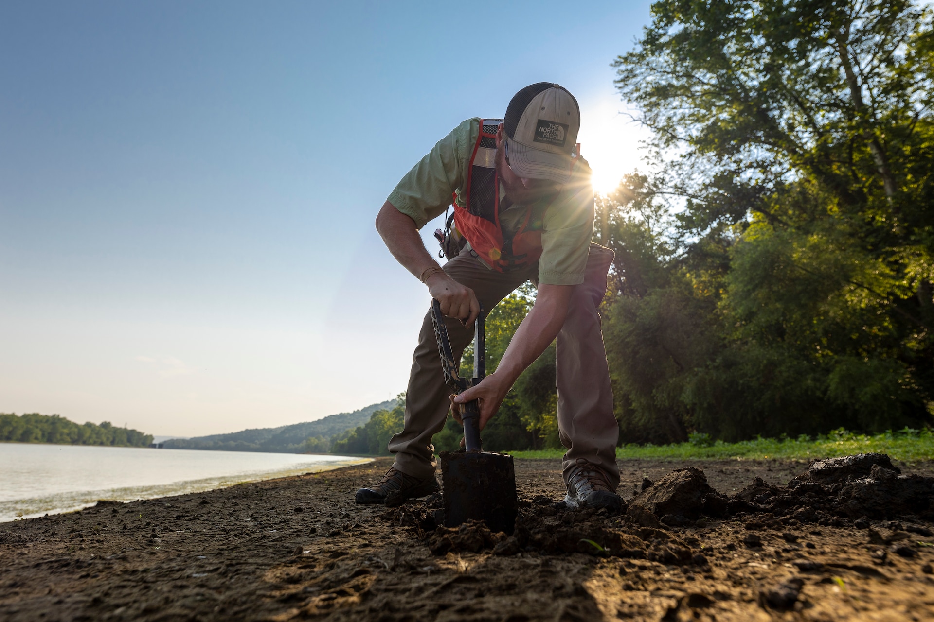 The U.S. Army Corps of Engineers Pittsburgh District conducted a shoreline survey to protect potential cultural resources. Cultural resources can include archaeological artifacts or historical sites.