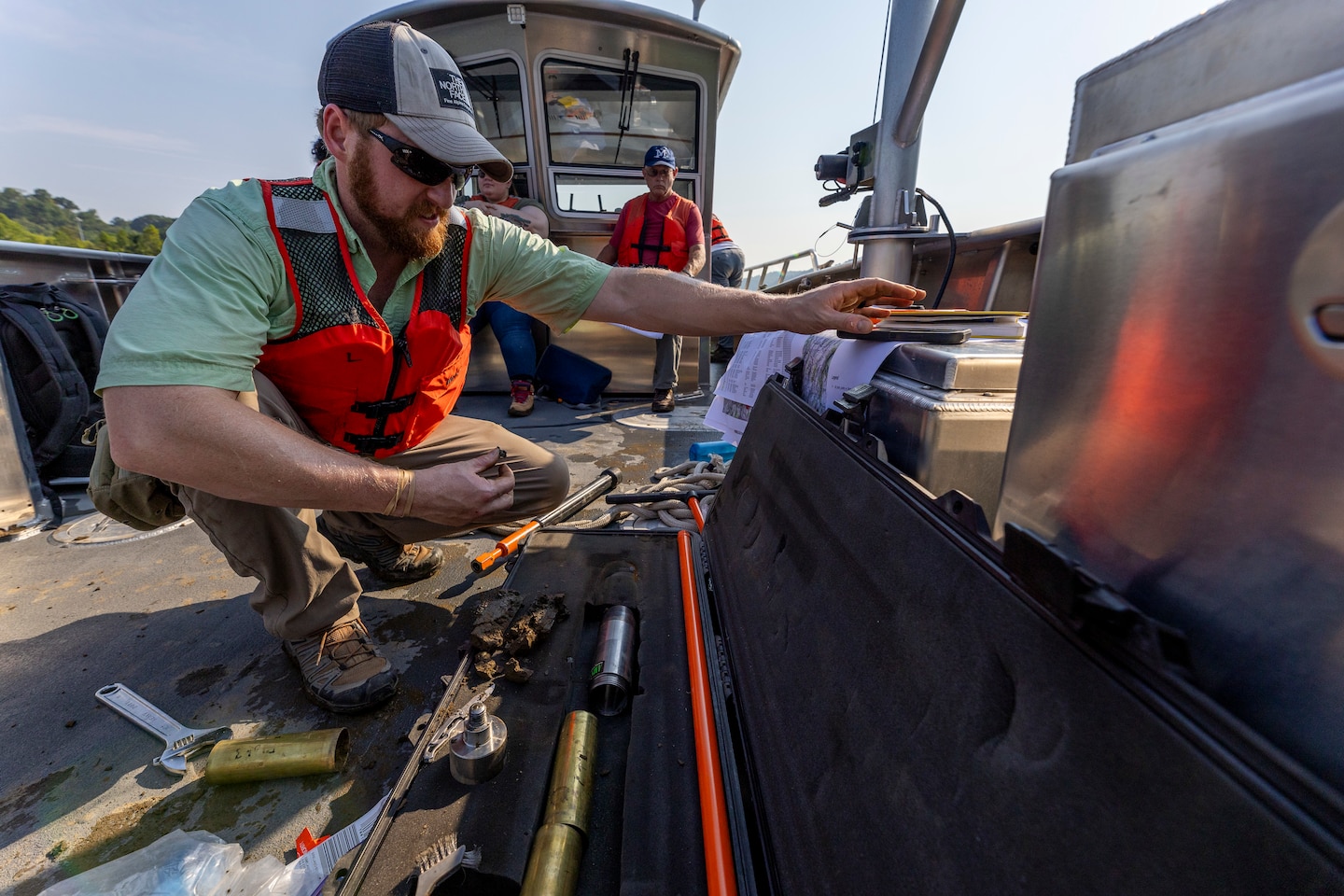 The U.S. Army Corps of Engineers Pittsburgh District conducted a shoreline survey to protect potential cultural resources. Cultural resources can include archaeological artifacts or historical sites.