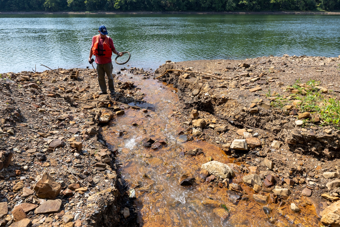 The U.S. Army Corps of Engineers Pittsburgh District conducted a shoreline survey to protect potential cultural resources. Cultural resources can include archaeological artifacts or historical sites.