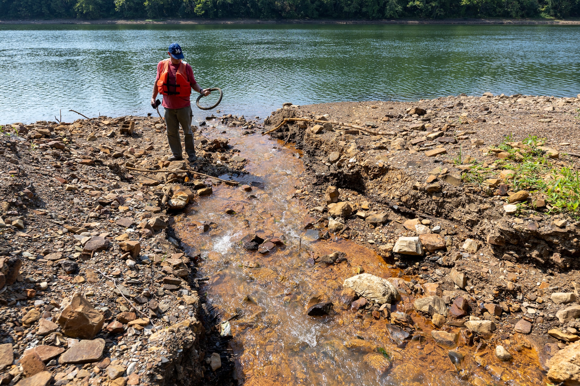 The U.S. Army Corps of Engineers Pittsburgh District conducted a shoreline survey to protect potential cultural resources. Cultural resources can include archaeological artifacts or historical sites.