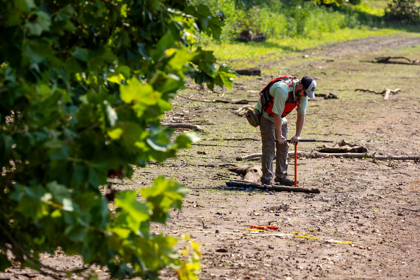 The U.S. Army Corps of Engineers Pittsburgh District conducted a shoreline survey to protect potential cultural resources. Cultural resources can include archaeological artifacts or historical sites.