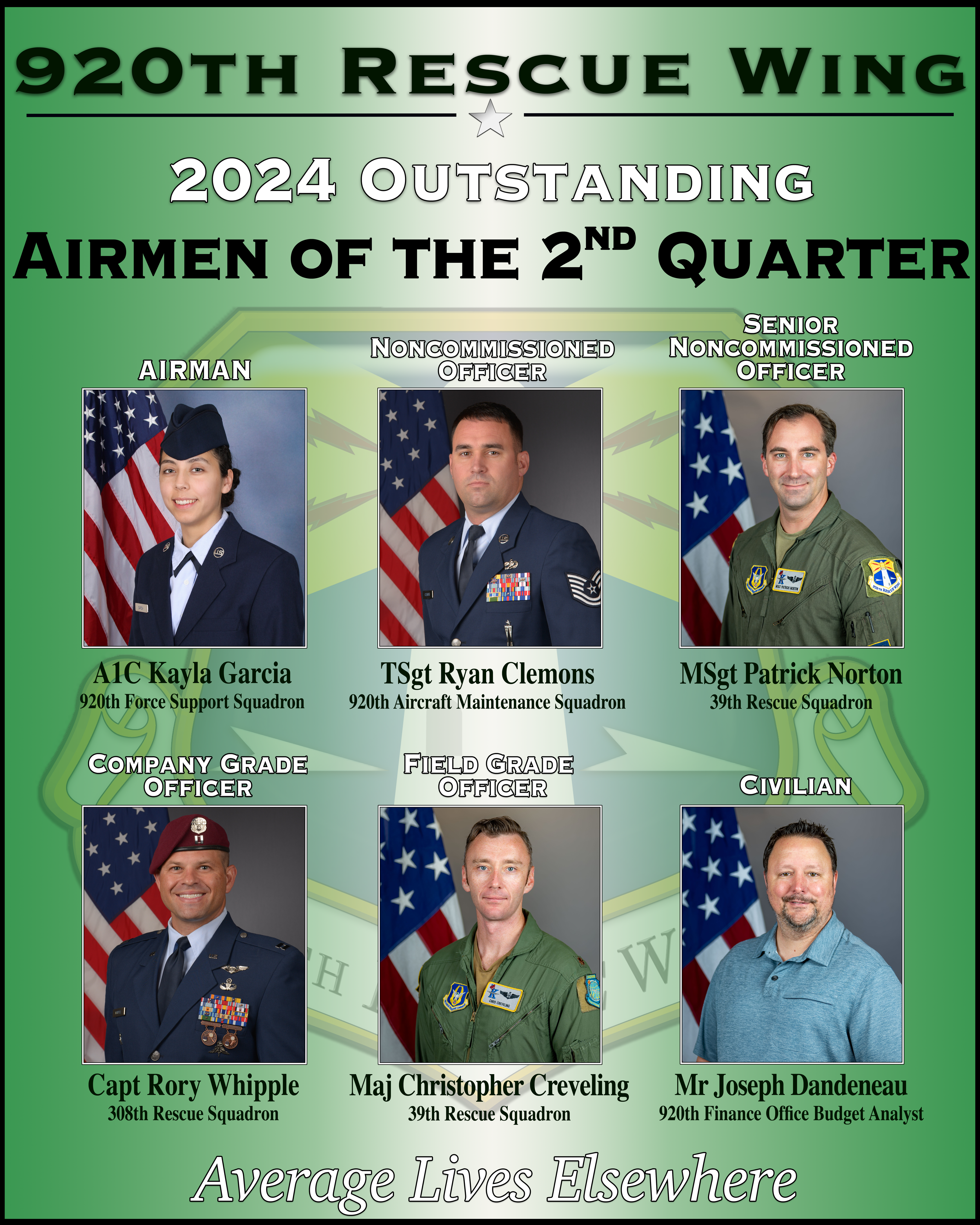 Second Quarter outstanding Airmen graphic