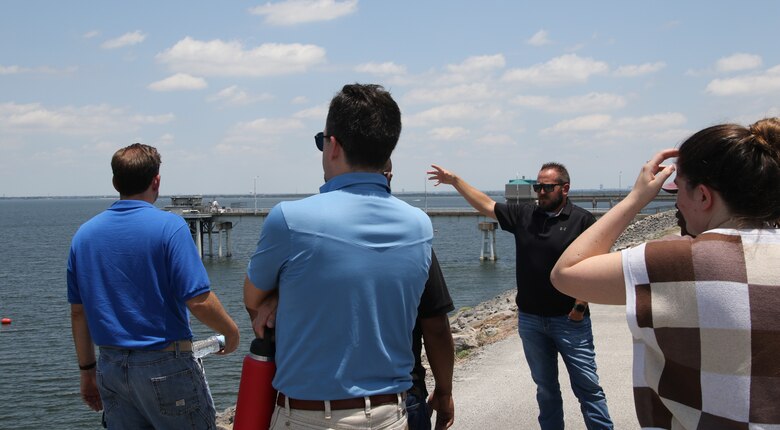 Regional LDP members from districts across the Southwestern Division visit the spillway at Lewisville Lake and other project sites to learn about projects specific to the Fort Worth District.