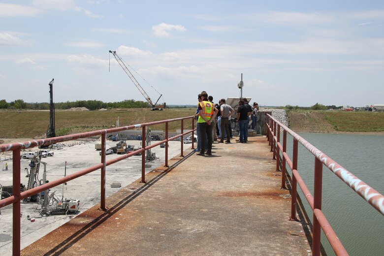 Regional LDP members from districts across the Southwestern Division visit the spillway at Lewisville Lake and other project sites to learn about projects specific to the Fort Worth District.