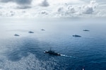 Multinational ships sail in formation during Pacific Dragon 2024, Aug. 11.