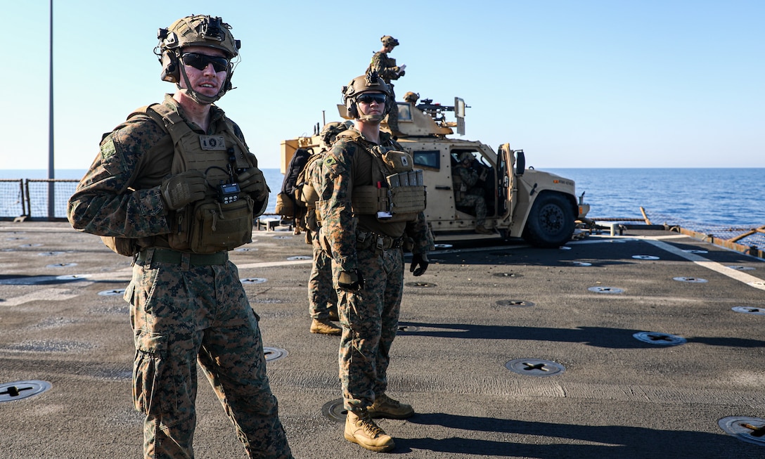 BLT 1/8, 24th MEU (SOC) Mounted Crew Served Weapons Range Aboard the USS Oak Hill (LSD 51)