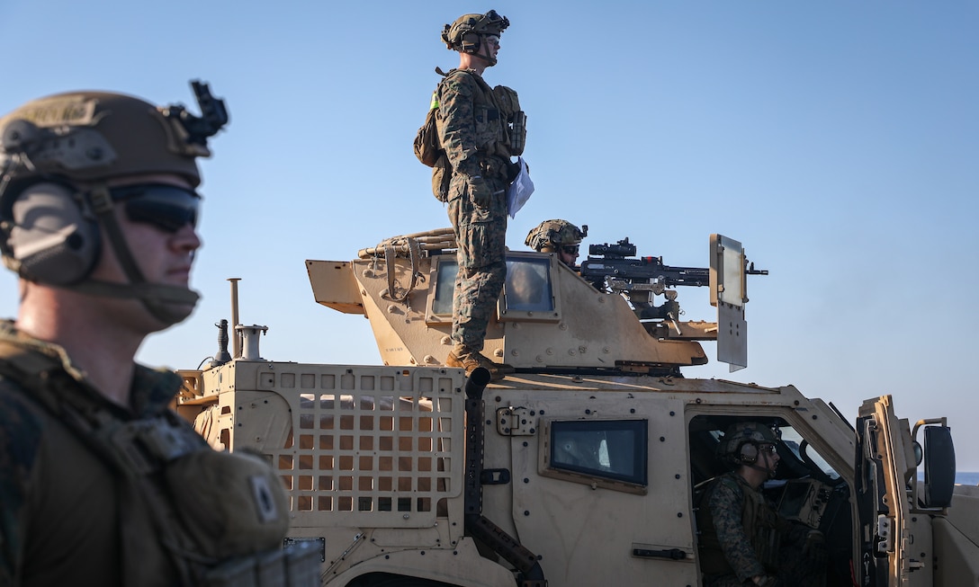 BLT 1/8, 24th MEU (SOC) Mounted Crew Served Weapons Range Aboard the USS Oak Hill (LSD 51)