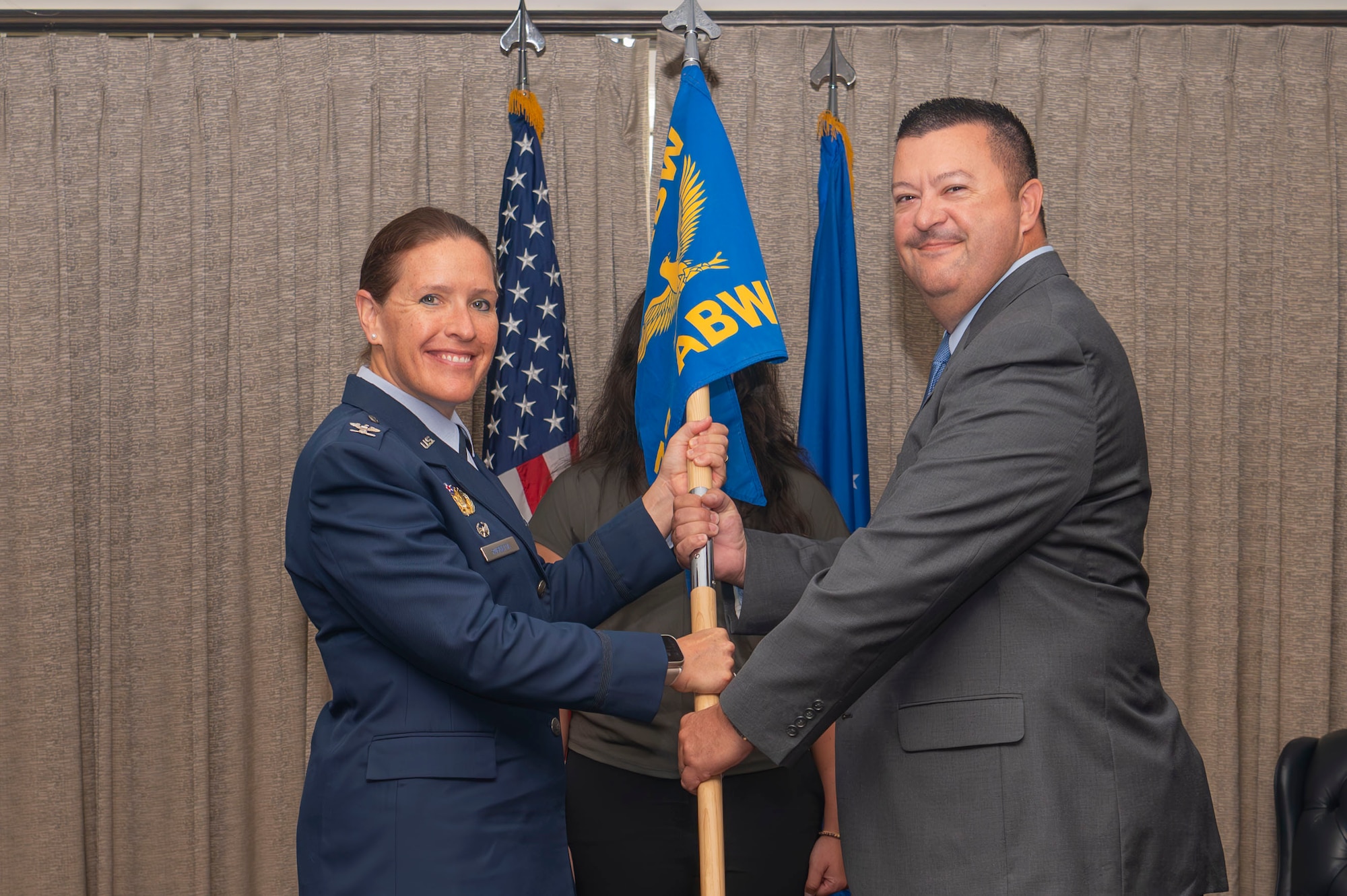 man accepts command of unit from commander