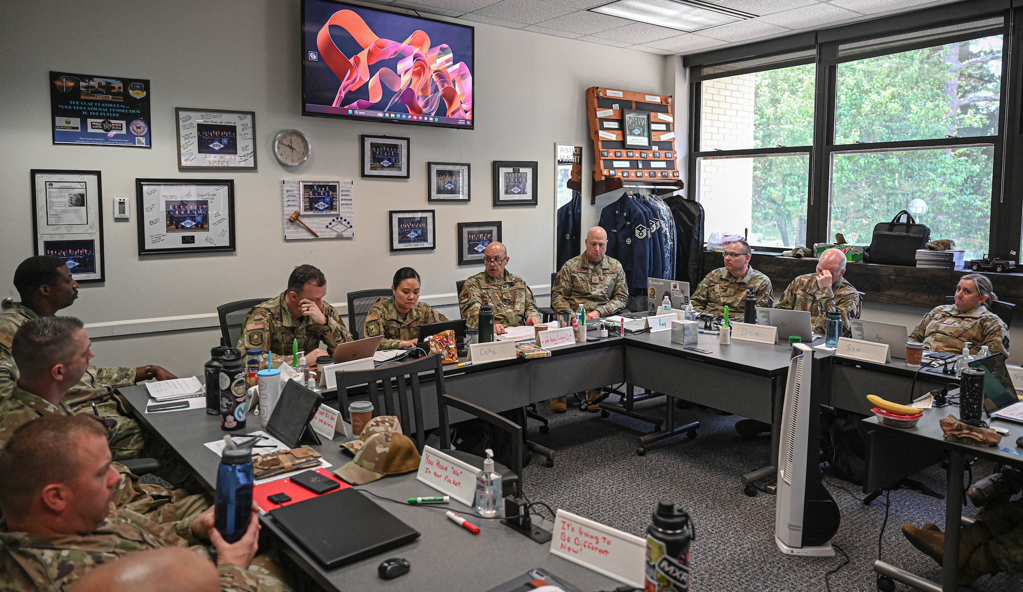 an instructor speaks to students