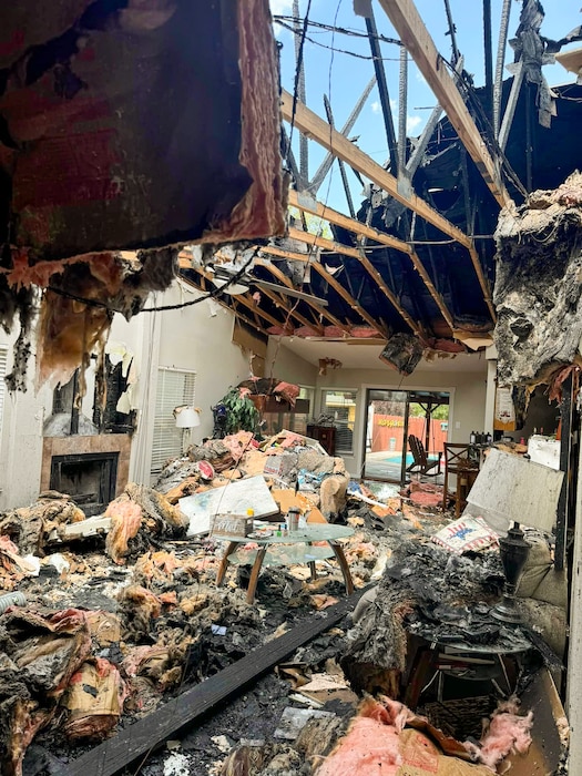 A fire severely damaged the San Antonio, Texas home of Master Sgt. Jesse Gonzalez, a 356th Airlift Squadron flight engineer and scheduler on July 6, 2024.