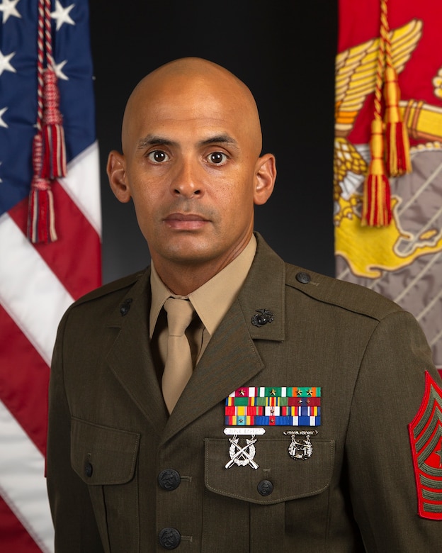 Photo of Sergeant Major Antonio Colon, the Recruiters School Sergeant Major. Recruiters School Screens and trains selected Staff Noncommissioned Officers and Noncommissioned Officers to perform the duties inherent to the procurement and retention of enlisted Marines for the regular and reserve establishments of the Marine Corps.