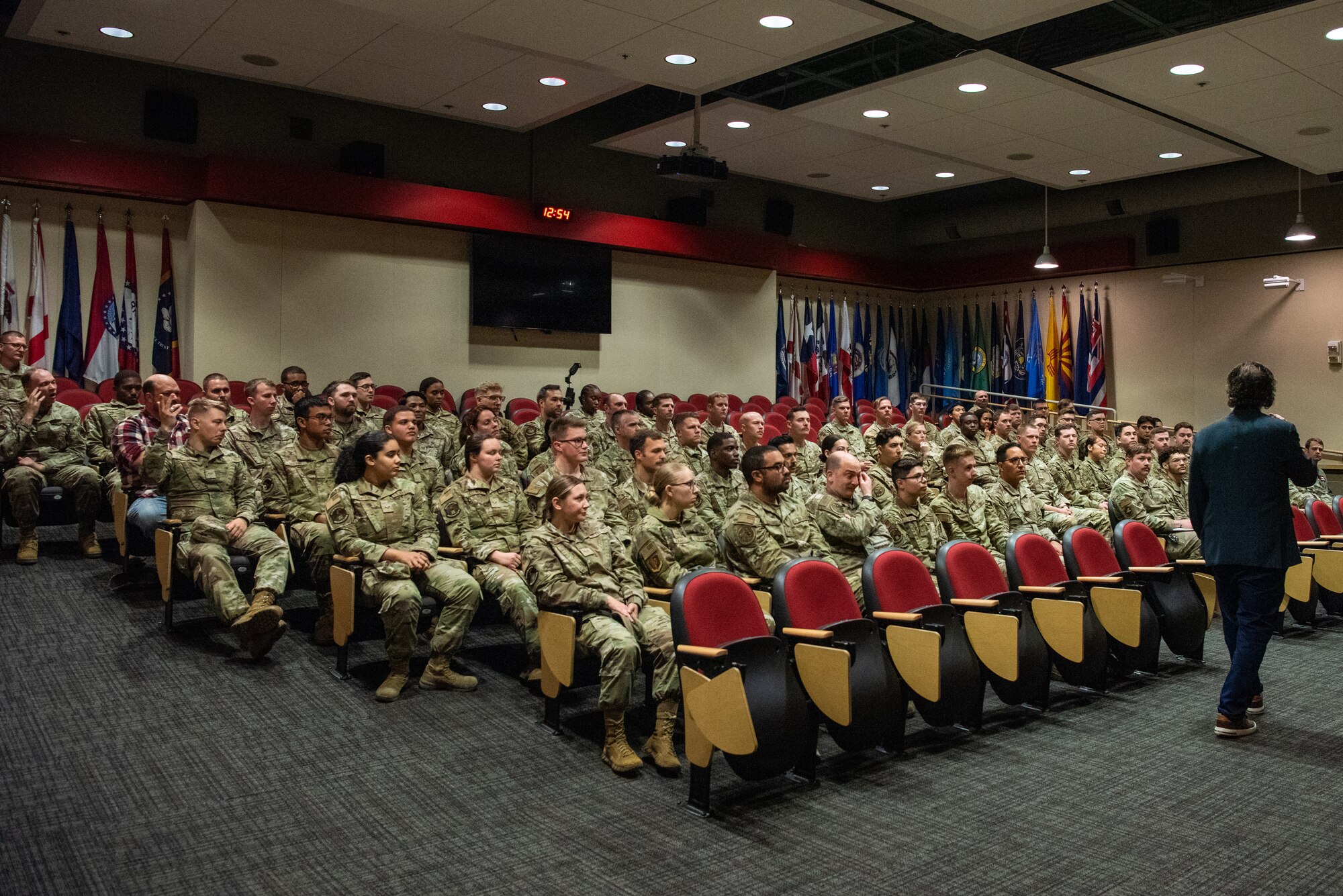 Towberman hosted a development seminar where he answered questions for Airmen and shared stories about his life and his career.