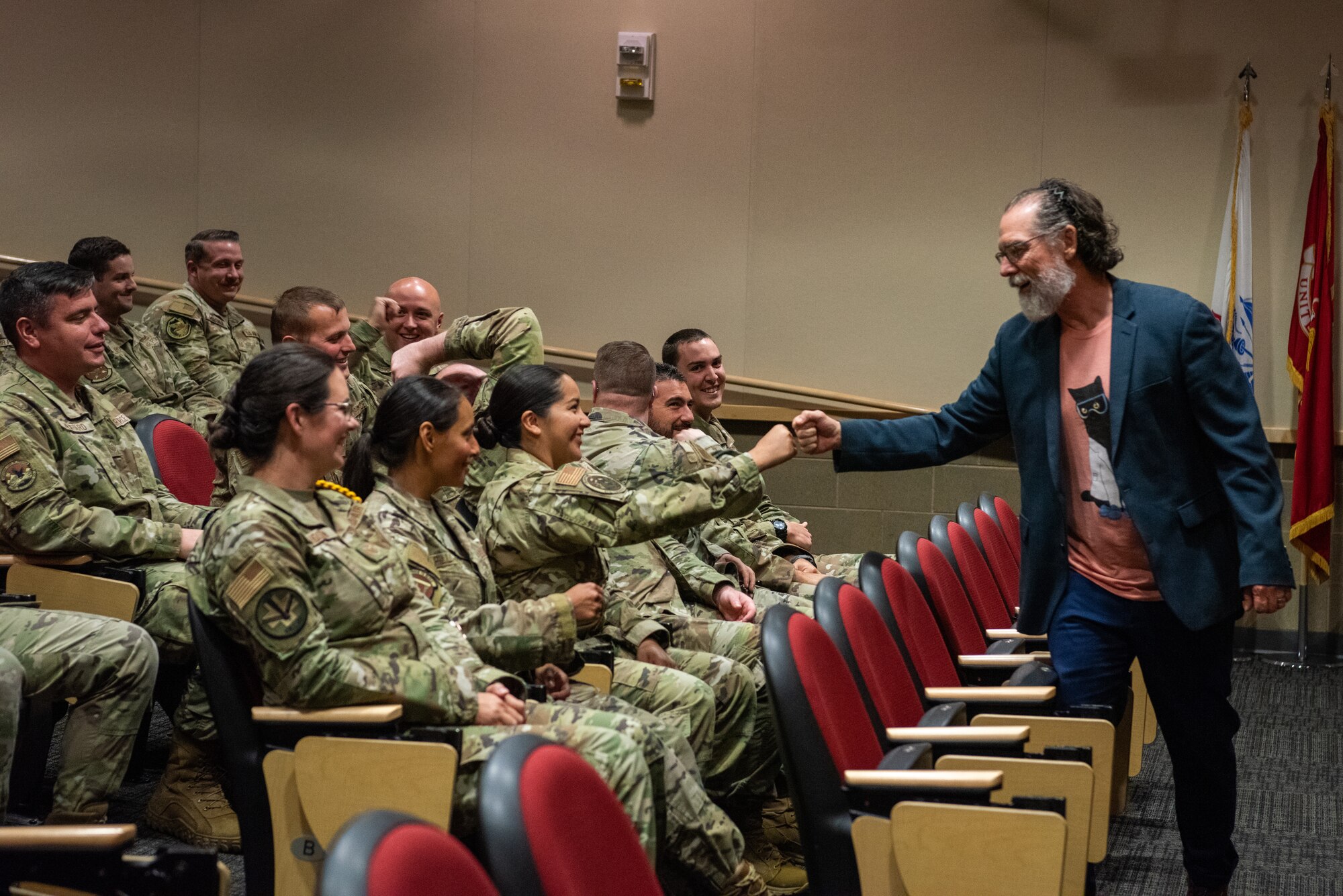Towberman hosted a development seminar where he answered questions for Airmen and shared stories about his life and his career.