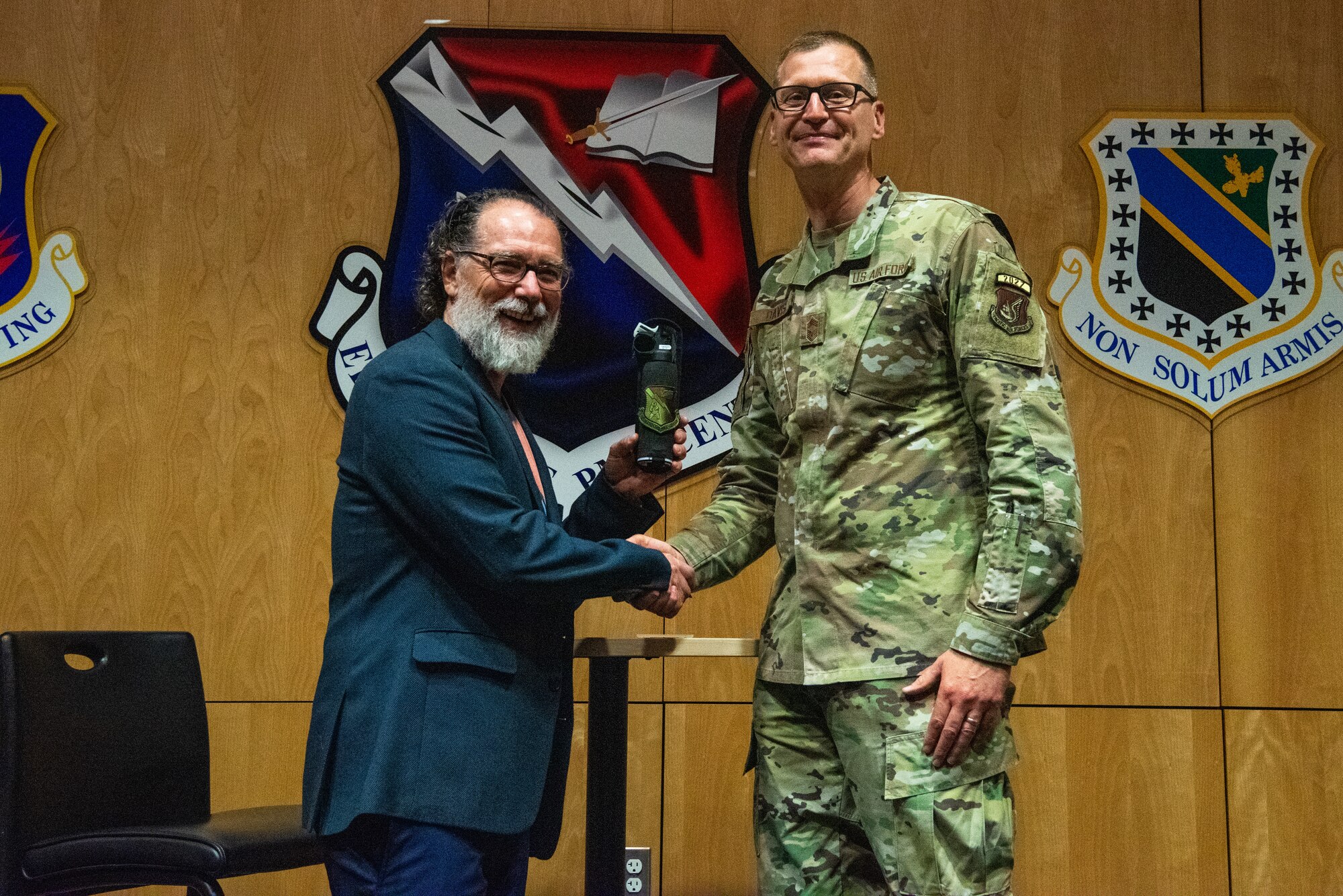 Towberman hosted a development seminar where he answered questions for Airmen and shared stories about his life and his career.