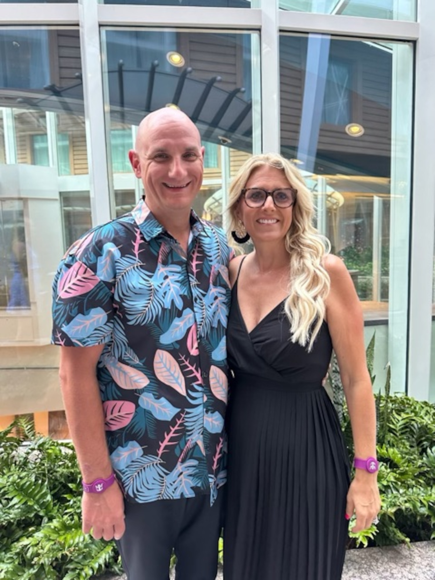 U.S. Air Force Maj. Jason Cole, and his wife, Heather, pose for a picture, June 12, 2024, in Magan's Bay St. Thomas, while celebrating their 15th anniversary.  While at the beach, Cole responded to a drowning victim, administered CPR and brought the person back to life.