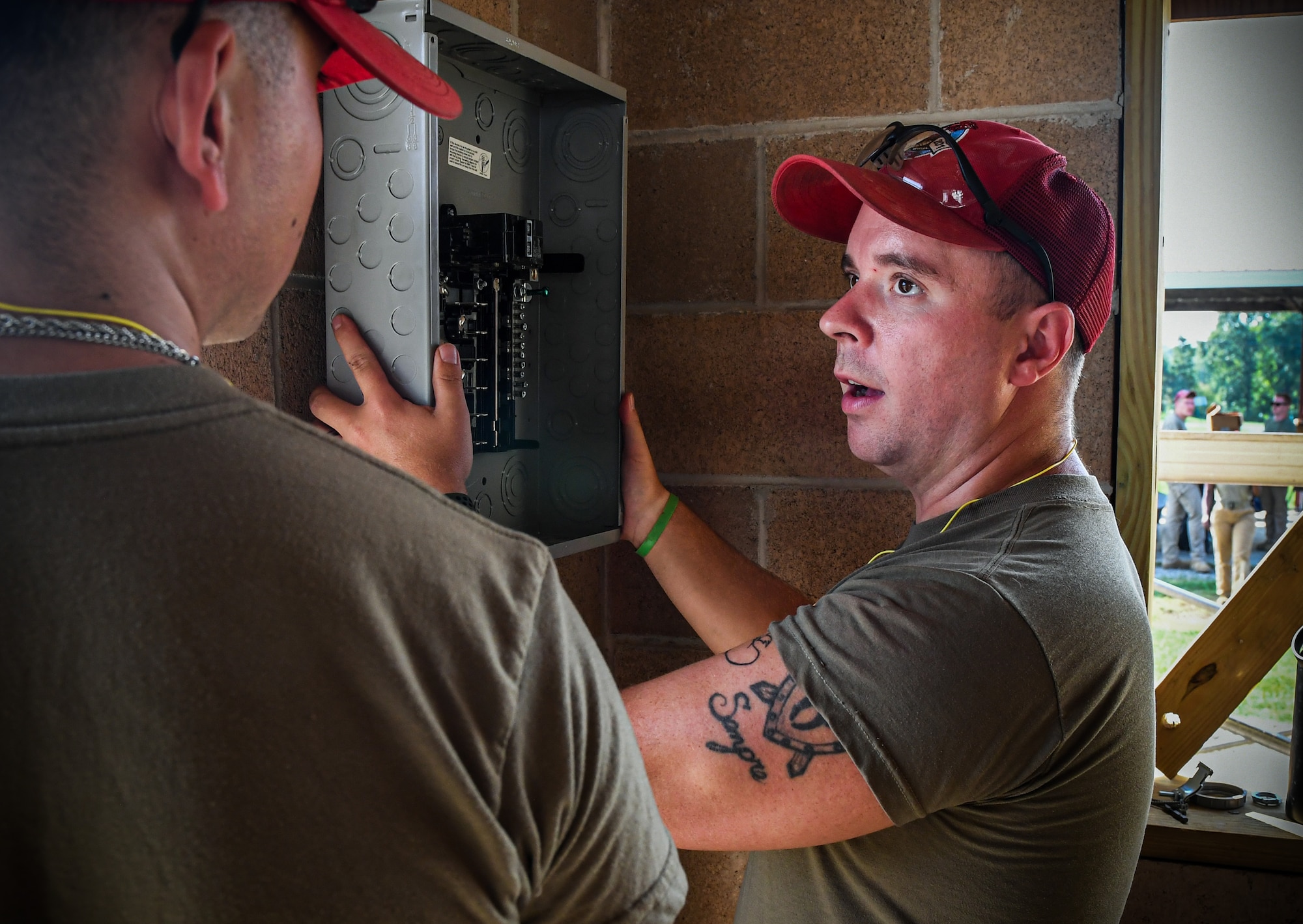 201st RED HORSE Squadron Airmen  construct ammo breakdown buildings for Pennsylvania Army National Guard firing ranges Aug. 16, 2024 in Fort Indiantown Gap, Pennsylvania.