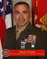 Major Mariano Alvarado, Inspector-Instructor, Weapons Company, 2d Battalion, 23d Marine Regiment