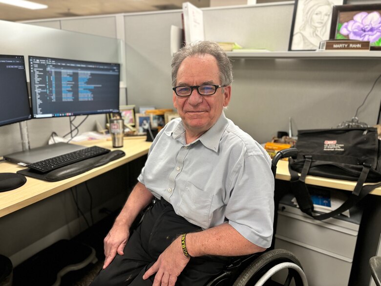 Photo of U.S. Army Corps of Engineers, Savannah District employee Marty Rahn at his desk.