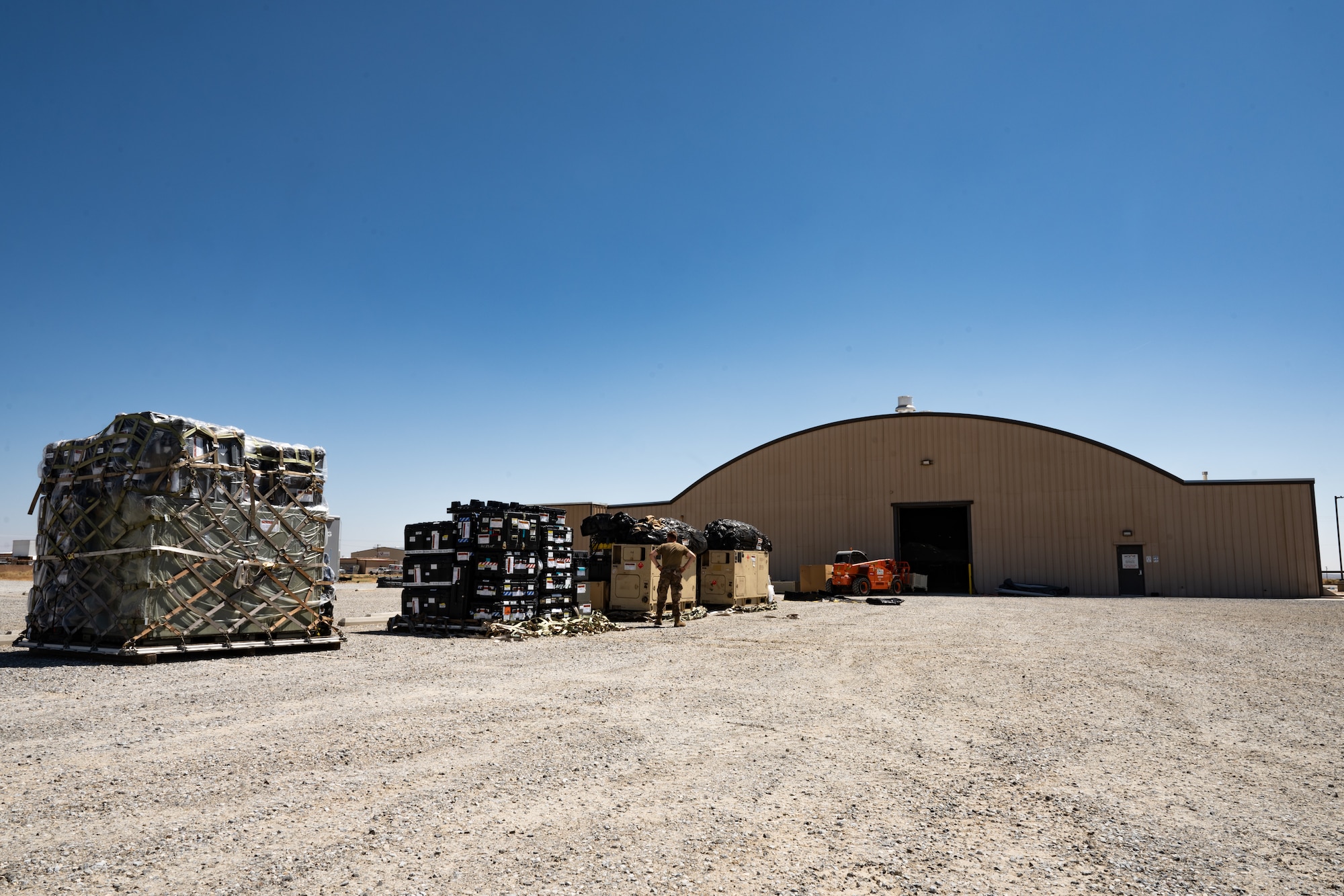 The 52nd Combat Communications Squadron assigned to Robins Air Force Base, Georgia, start setting up initial communications support