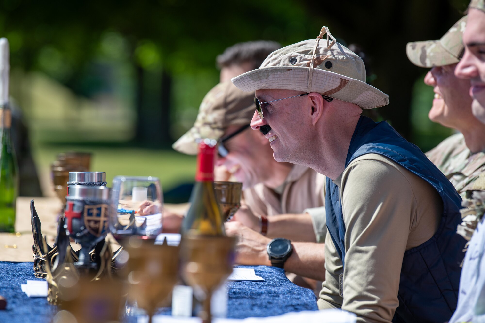 The council smiles during the first ever 501st CSW combat dining-out