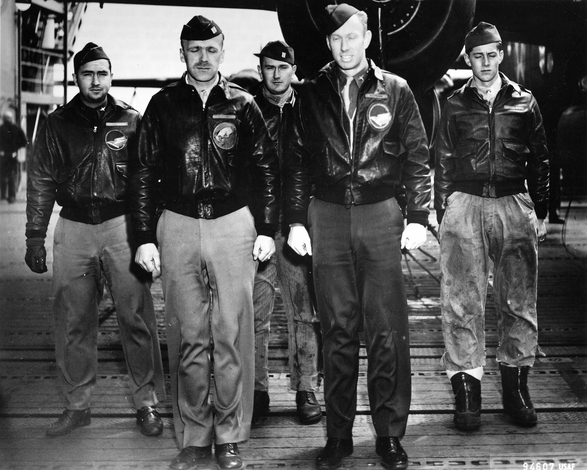 Doolittle Raiders Crew #8 prior to the mission – 1st Lt. Robert G. Emmens located at center right.