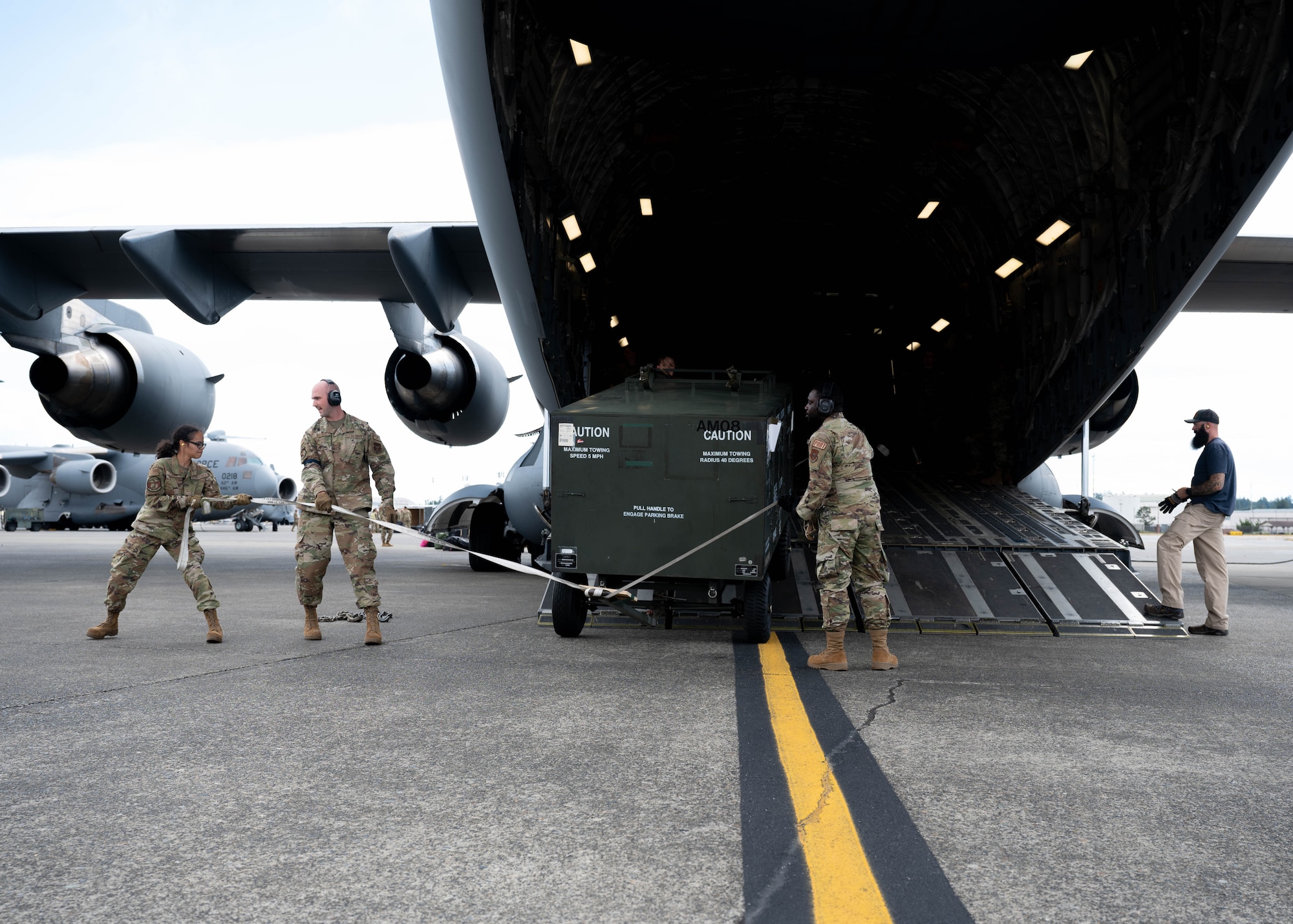 The 7th Expeditionary Airlift Squadron explodes into the Indo-Pacific theatre during Operation KENNY’S RETURN. 19 August, 2024 aircrews and aircraft stepped, and launched out of Joint Base Lewis McChord, Washington, heading out to execute air mobility operations and the Explodeo window of OKR. OKR focuses on Joint Force collaboration and preparing the wing to win.