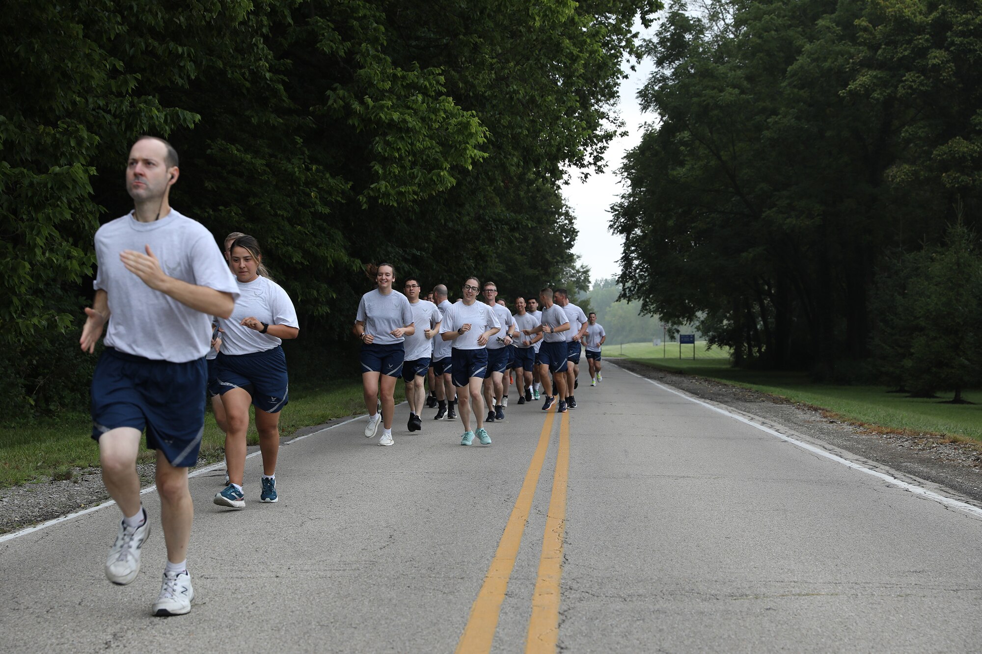 Approximately 100 Reservists from the 87th Aerial Port Squadron participated in the Port Dawg Memorial Run held at Wright-Patterson Air Force Base, Ohio Aug. 3, 2024. The Airmen ran in memory of APS members across the Air Force who lost their lives in 2023.