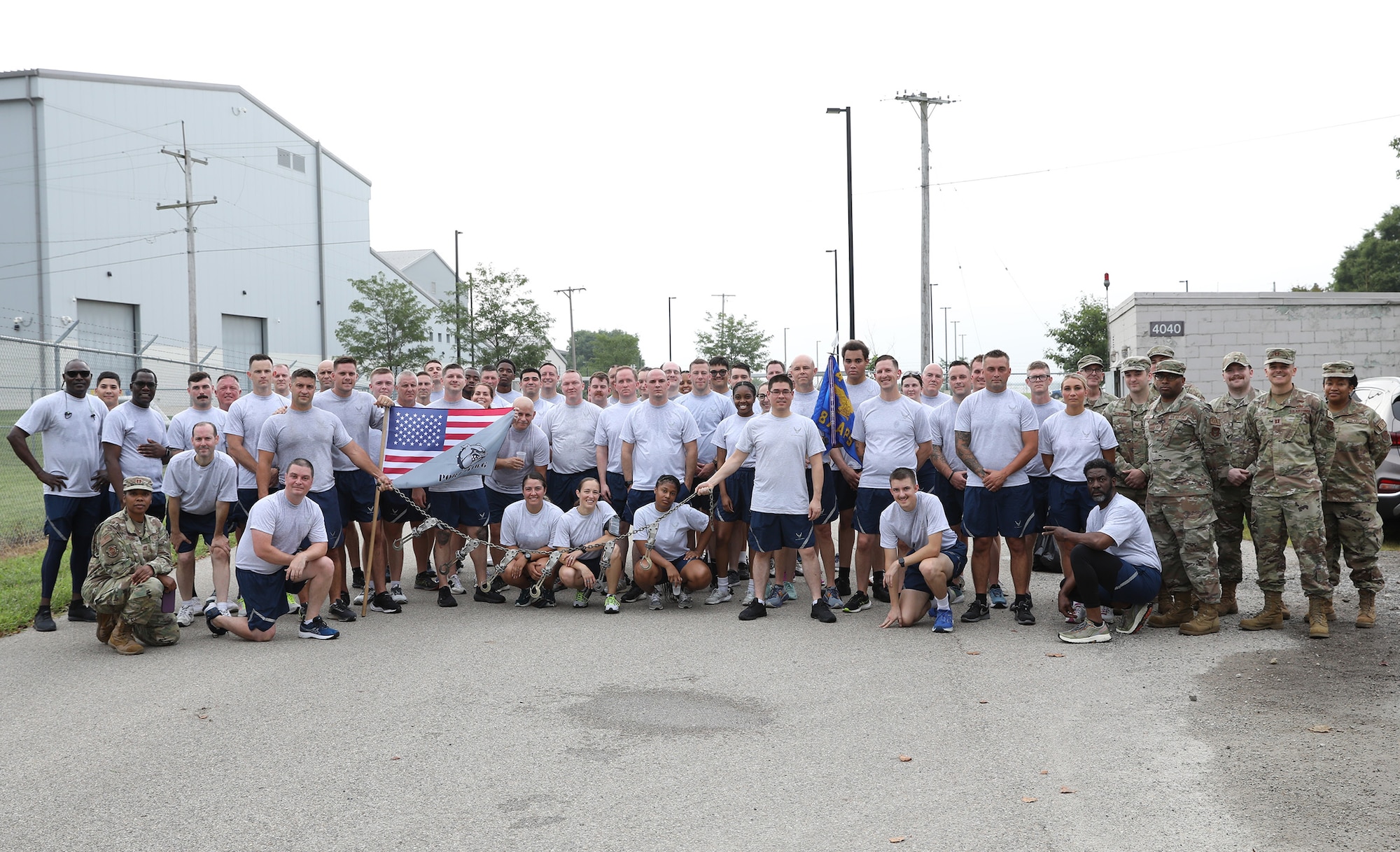 Approximately 100 Reservists from the 87th Aerial Port Squadron participated in the Port Dawg Memorial Run held at Wright-Patterson Air Force Base, Ohio Aug. 3, 2024. The Airmen ran in memory of APS members across the Air Force who lost their lives in 2023.