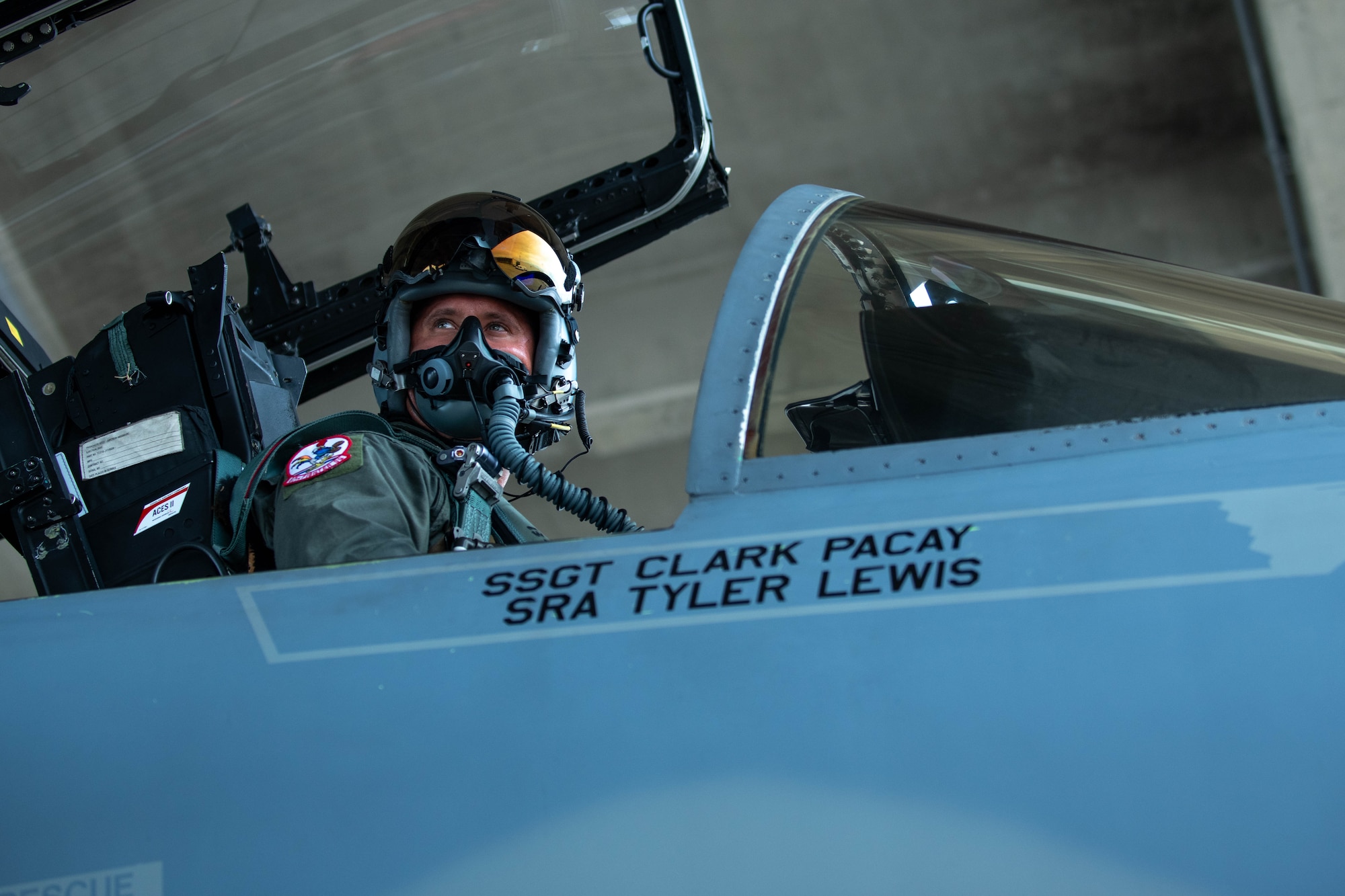 U.S. Air Force Maj. Peter Gawor, 67th Fighter Squadron director of operations, prepares for F-15C Eagle A5095’s final flight and retirement at Kadena Air Base, Japan, Aug. 15, 2024.
