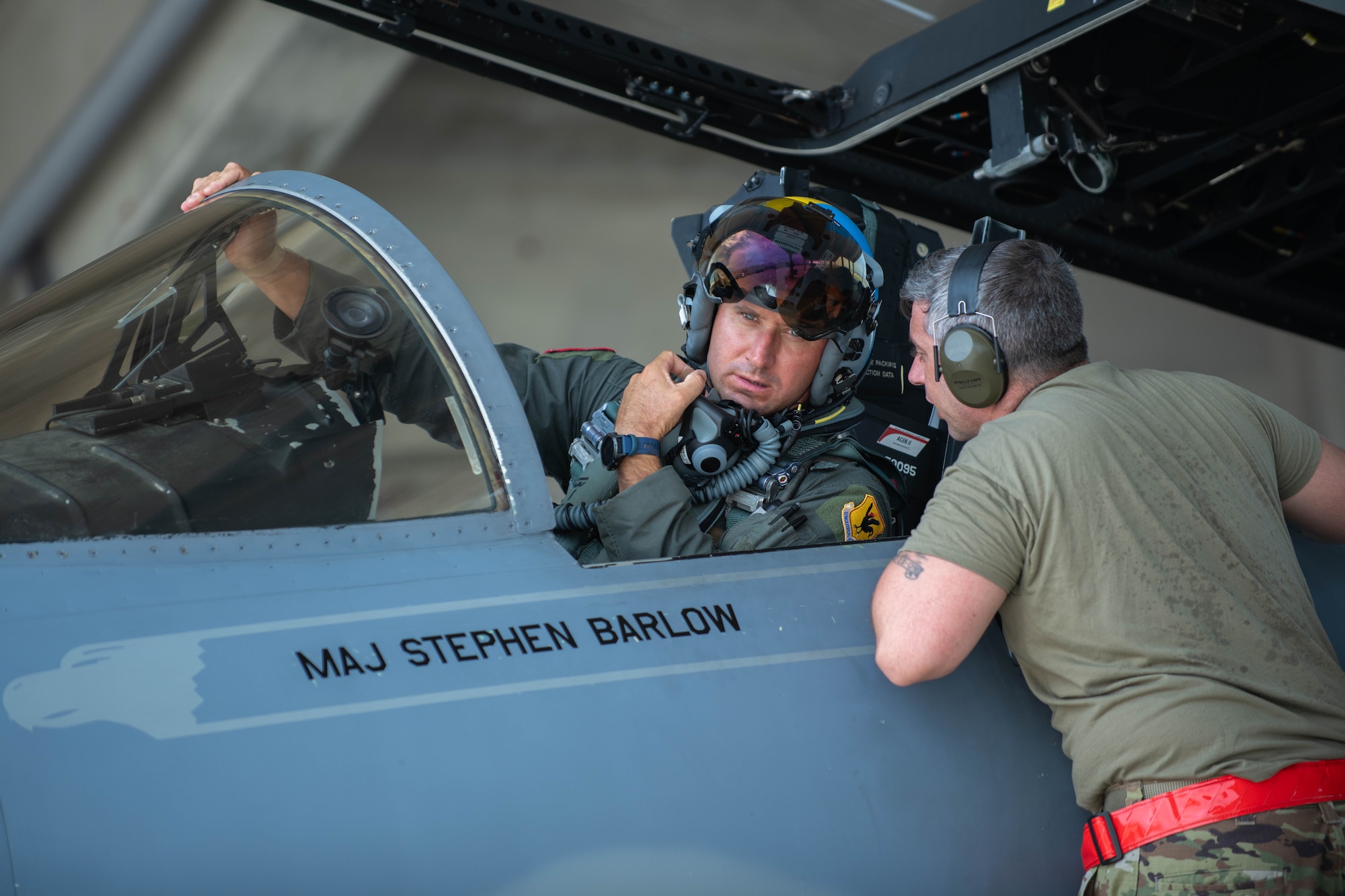 U.S. Air Force Maj. Peter Gawor, 67th Fighter Squadron director of operations, prepares for F-15C Eagle A5095’s final flight and retirement at Kadena Air Base, Japan, Aug. 15, 2024.