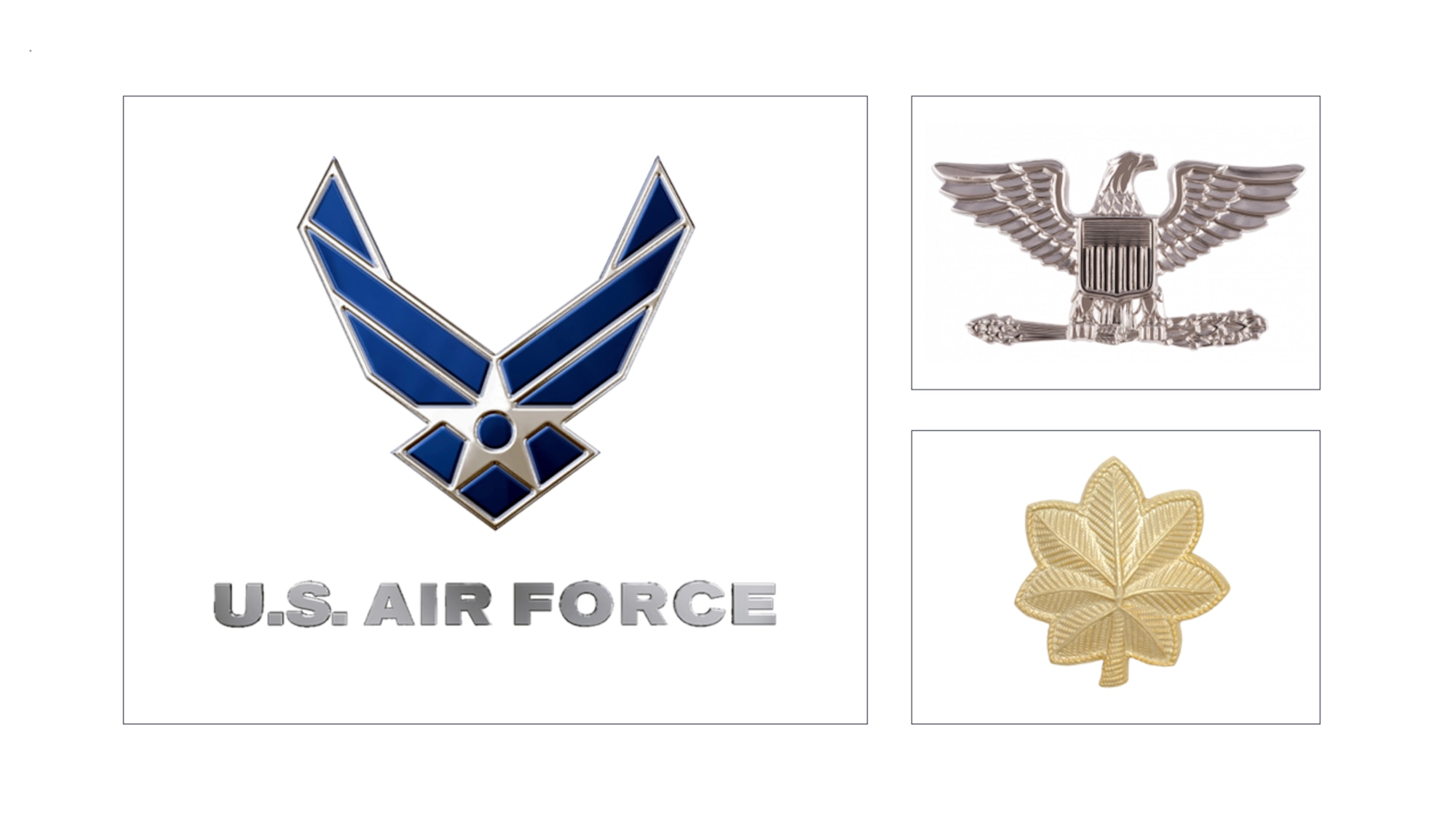 Air Force logo with Col and Maj rank