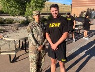 Staff Sgt. Qwane Hane and Sgt. Russel Mendenhall at the Fort Carson Soldier Recovery Unit
