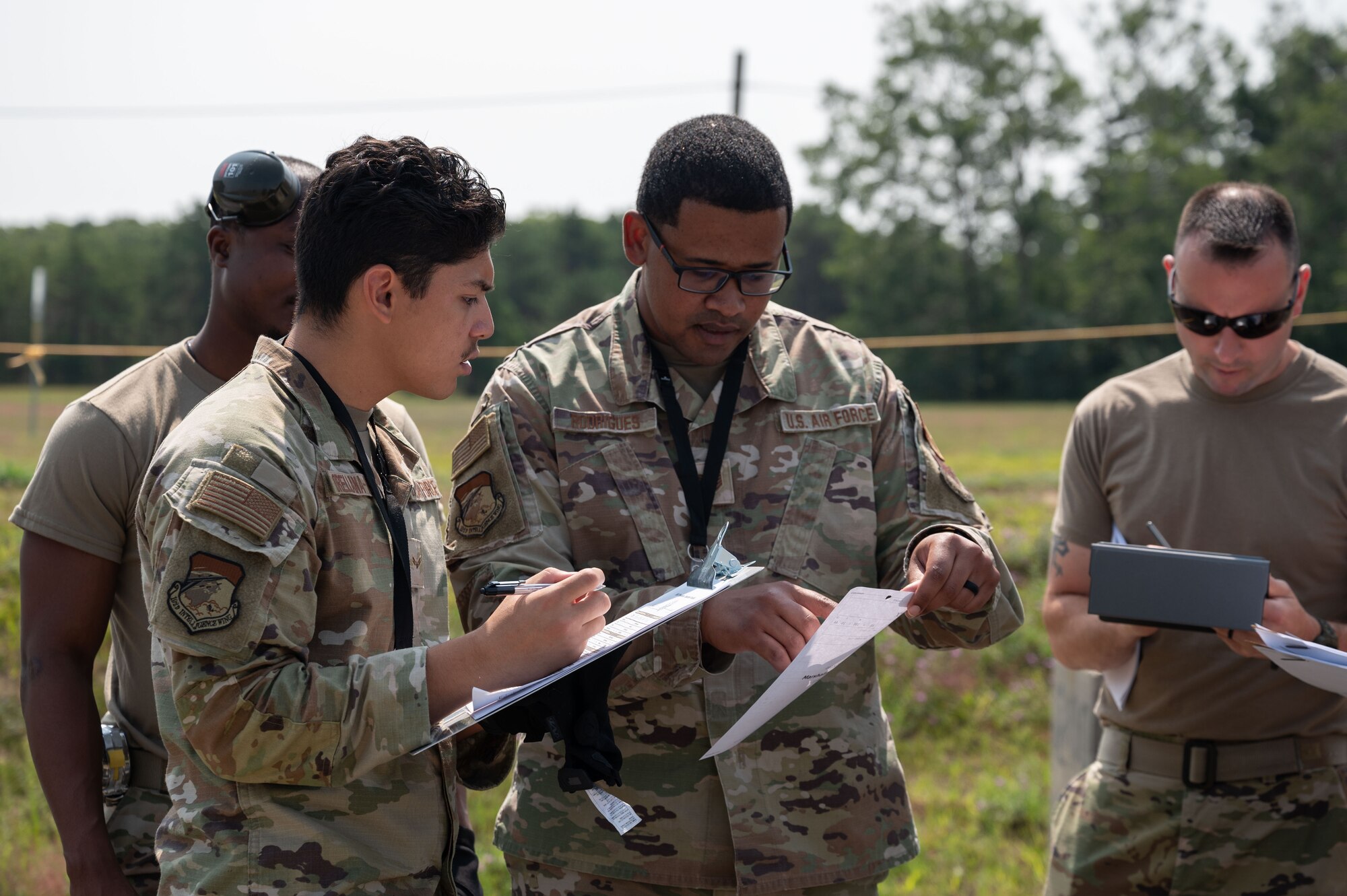 Airmen check inventory.