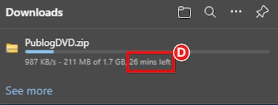 User must wait typically 25 to 30 minutes for the PublogDVD.zip package to fully download.