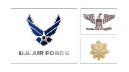 Air Force logo with Col and Maj rank