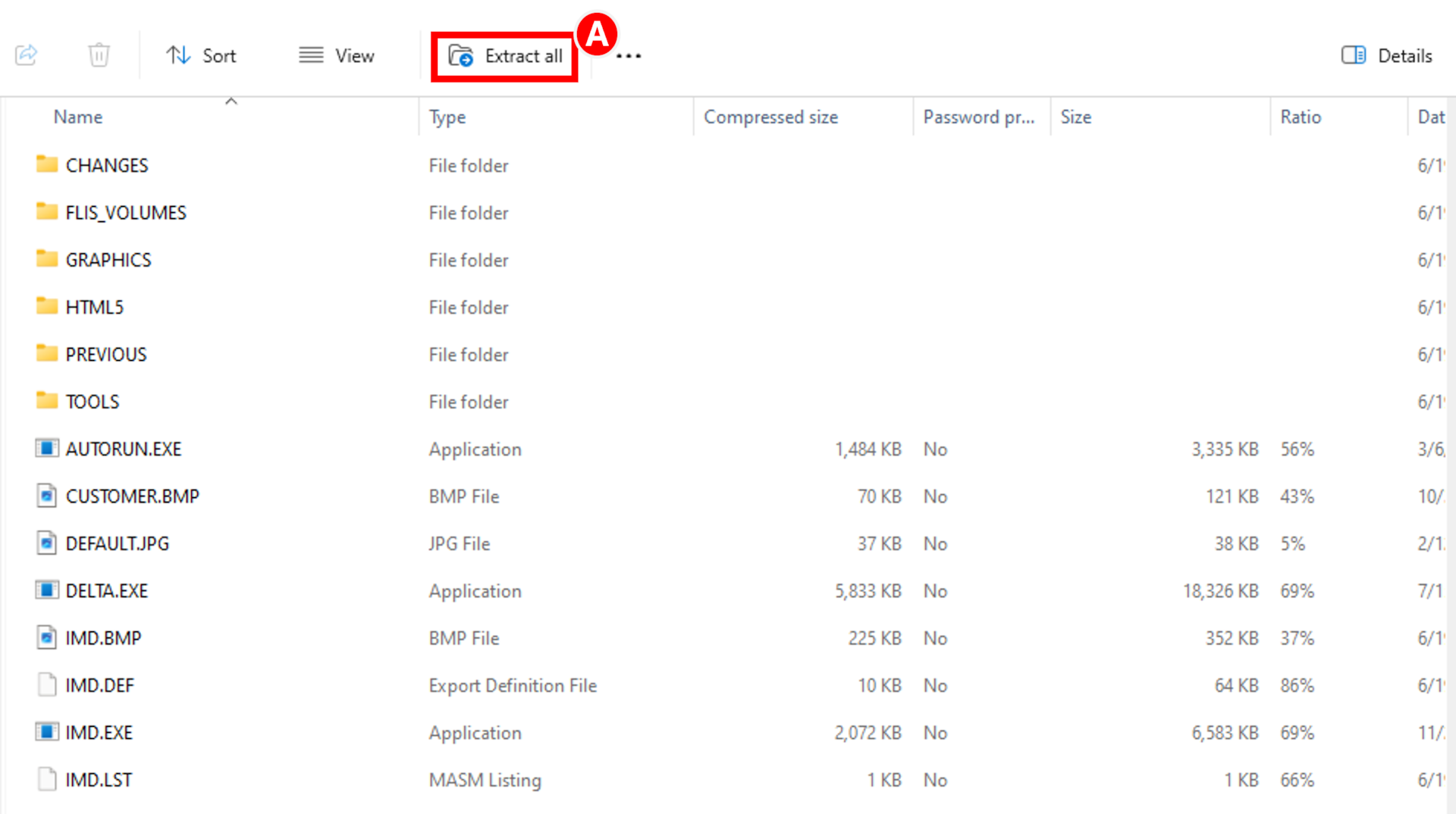 From the PublogDVD.zip file location in the file explorer the user must select "Extract all".