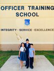 U.S. Air Force 1st Lt. Claudia Hinchey, 9th Medical Group resource management and commander’s support staff flight commander, poses with her children after graduating from Officer Training School at Maxwell Air Force Base, Alabama, March 2022. (Courtesy Photo)