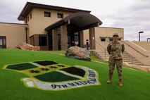U.S. Air Force 1st Lt. Claudia Hinchey, 9th Medical Group resource management and commander’s support staff flight commander, poses for a picture in front of the Beale Medical Clinic at Beale Air Force Base, California, March 5, 2024.