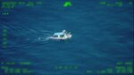 A migrant vessel making way approximately 39 miles south of Key West, Aug. 16. 2024. A Customs and Border Protection Air and Marine Operations aircrew notified Coast Guard Sector Key West watchstanders. (Photo Courtesy of CBP AMO)