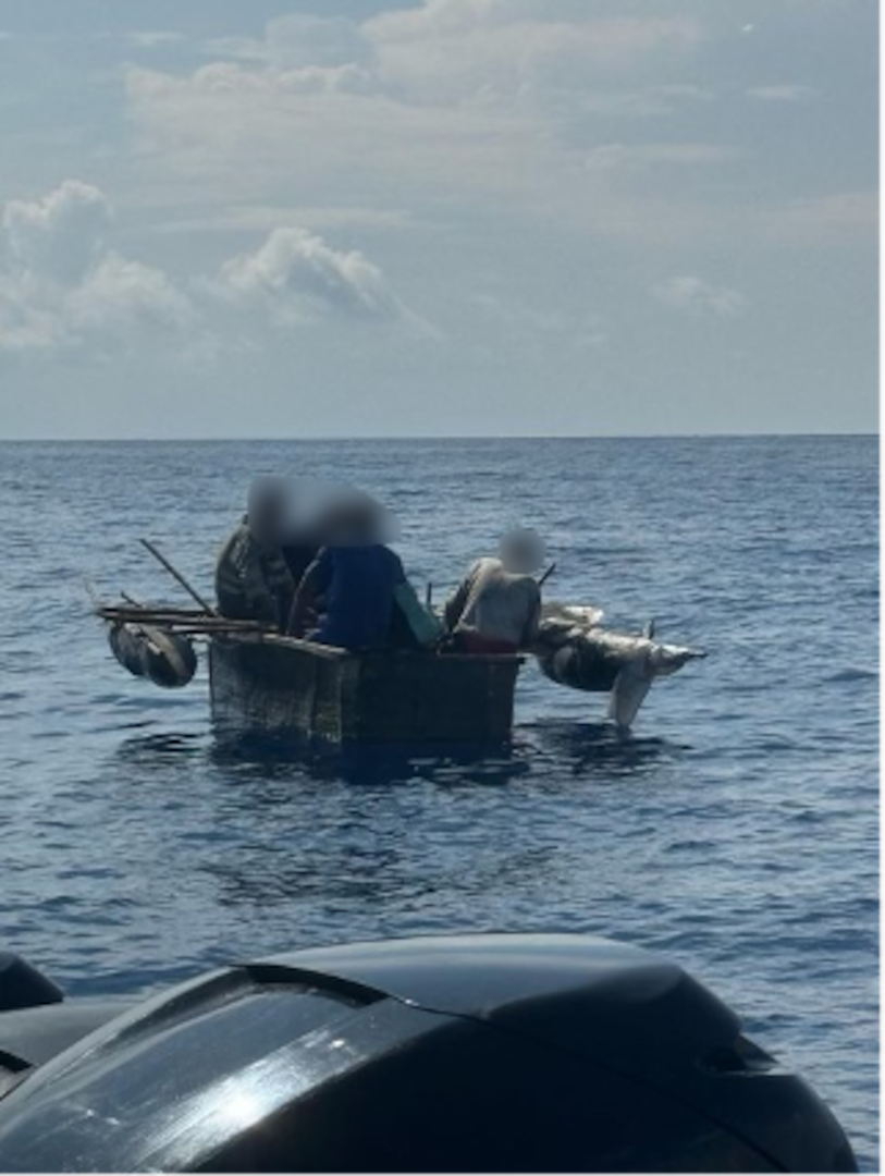 A migrant vessel making way in the Florida Straits, Aug. 19, 2024. A good Samaritan reported the vessel to Coast Guard Sector Miami watchstanders.