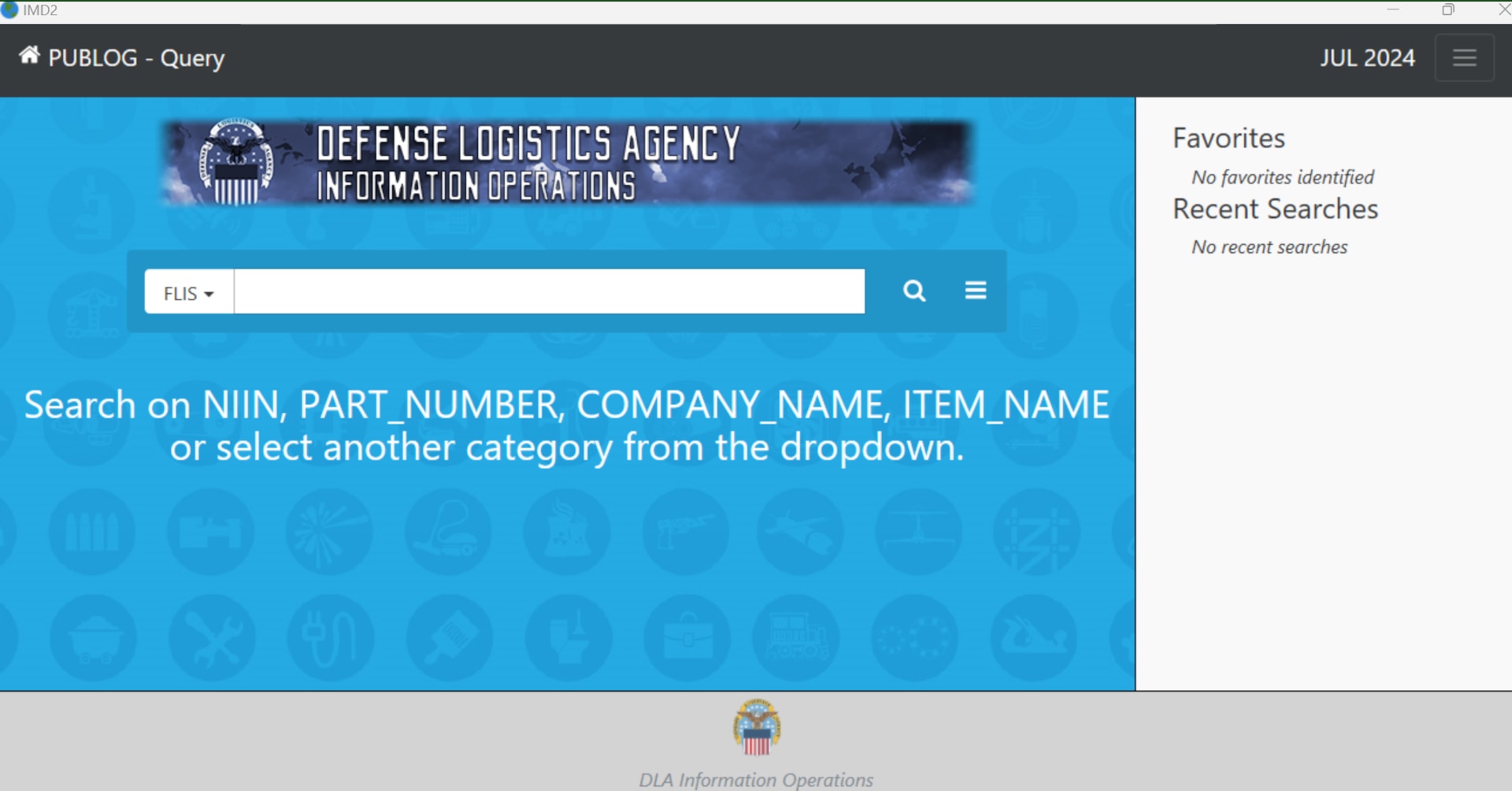 Home screen of Pub Log version IMD2
