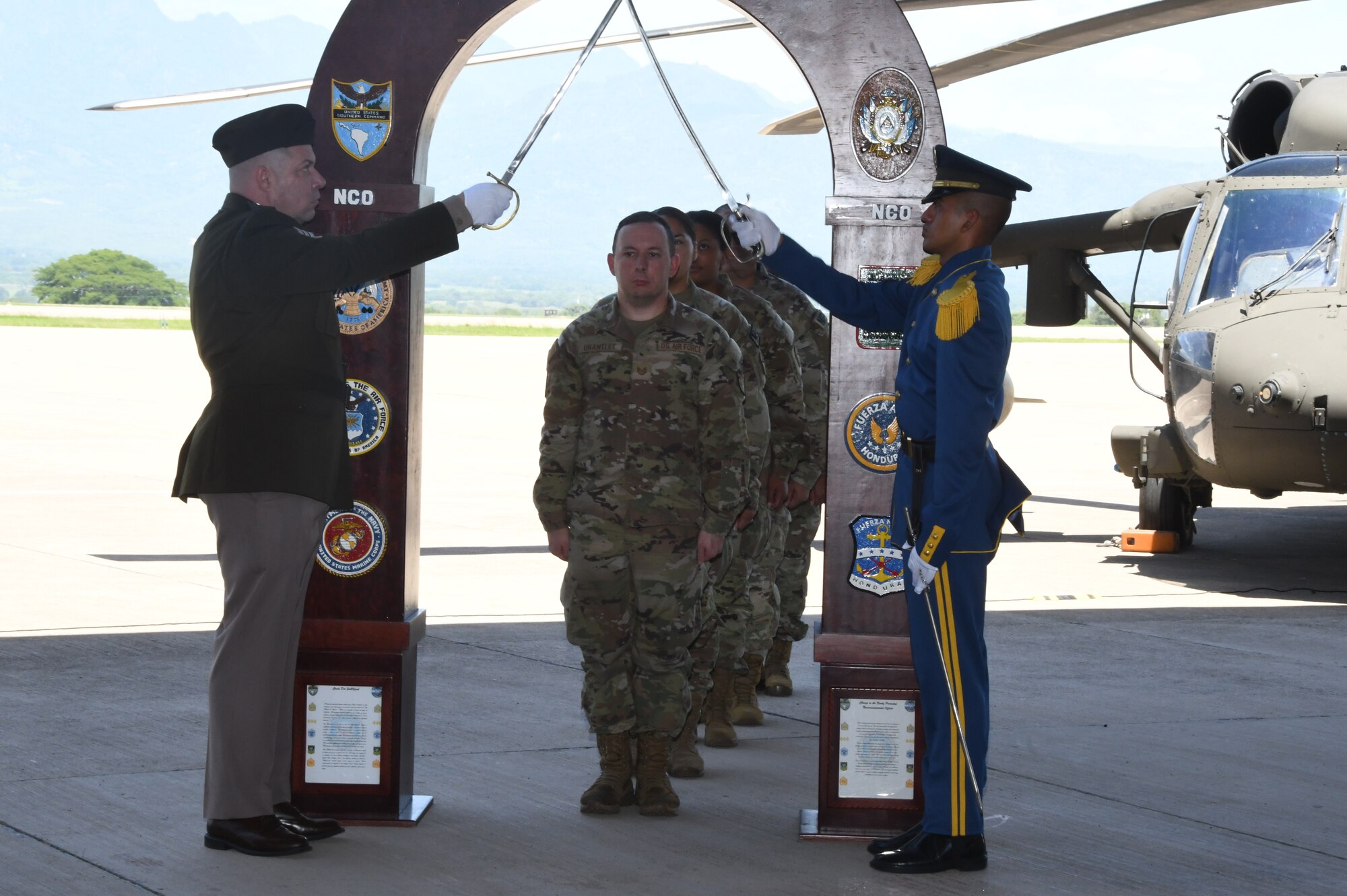 A photo of service members lined up.