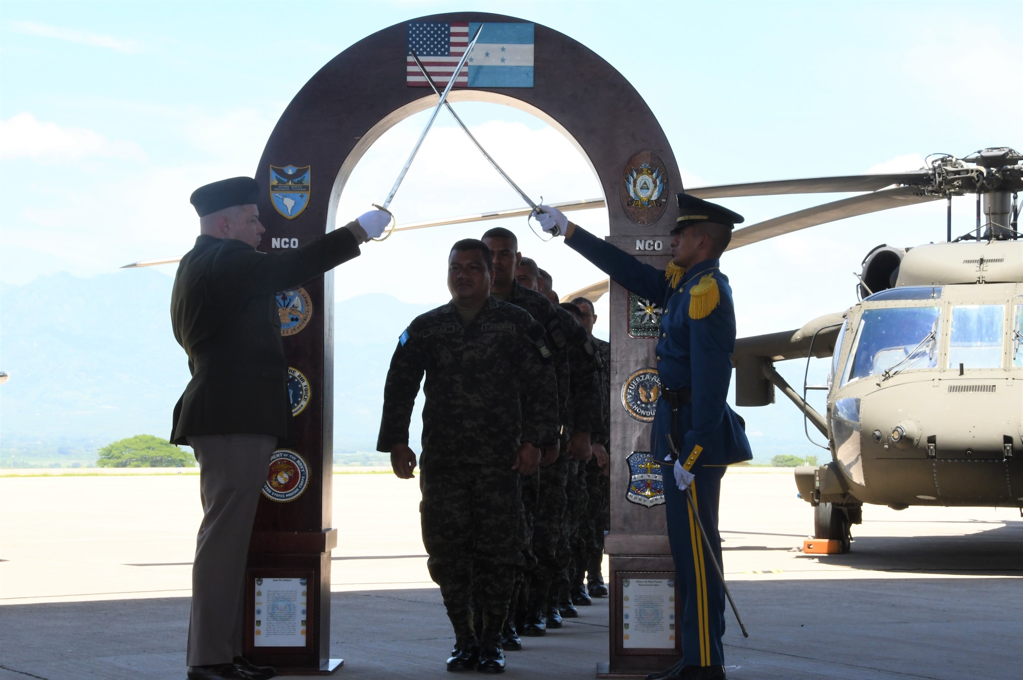 A photo of service members lined up.