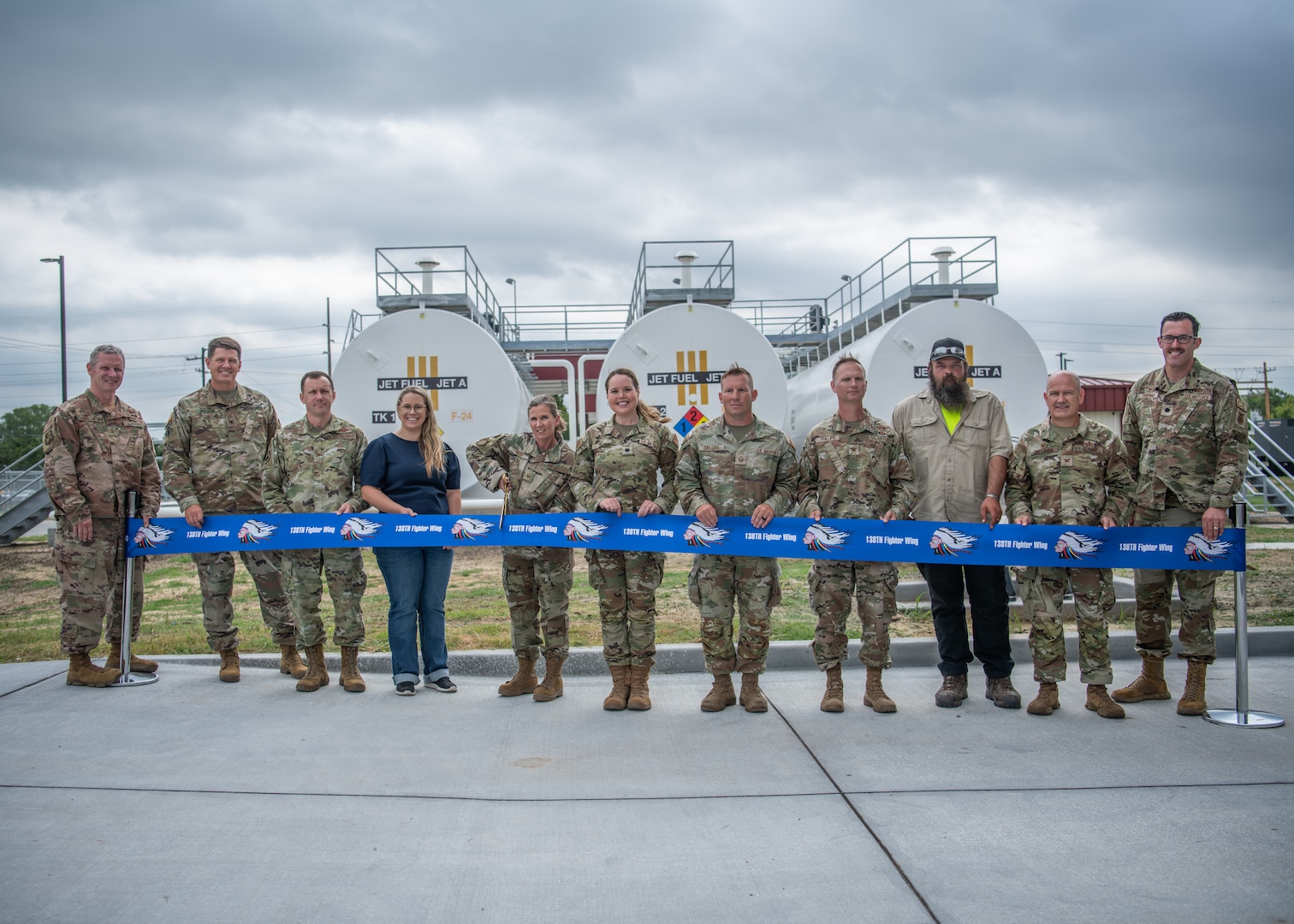 The 138th Fighter Wing marked a significant milestone in its operational capabilities with the official opening of a new fuel complex and commercial inspection facility. , Aug. 13, 2024, at Tulsa Air National Guard Base, Okla. A ribbon-cutting ceremony commemorated the completion of this critical infrastructure project, underscoring the Wing’s commitment to mission readiness and support. The advanced facilities will enhance fuel handling, storage, and quality control, while also streamlining commercial inspection processes. (Oklahoma Air National Guard video by Master Sgt. CT Michael)