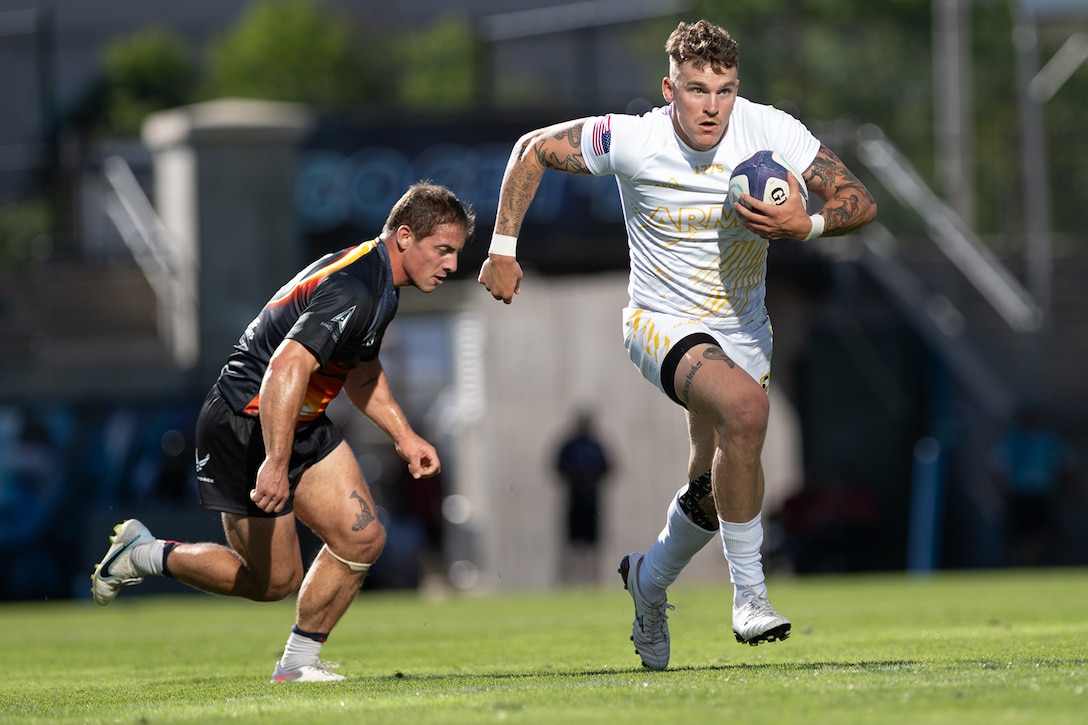 The 2024 Armed Forces Men’s Rugby Championship hosted at Infinity Park in Glendale, Colo. from Aug. 23 to Aug 25 features service members from the Army, Marine Corps, Navy, Air Force and Coast Guard. Teams will battle it out for gold. (DoD photo by EJ Hersom)