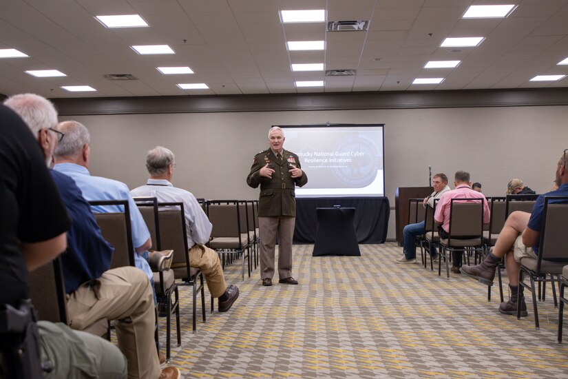 Maj. Gen. Haldane B. Lamberton speaks to municipality representatives during the Governor's Local Issues Conference