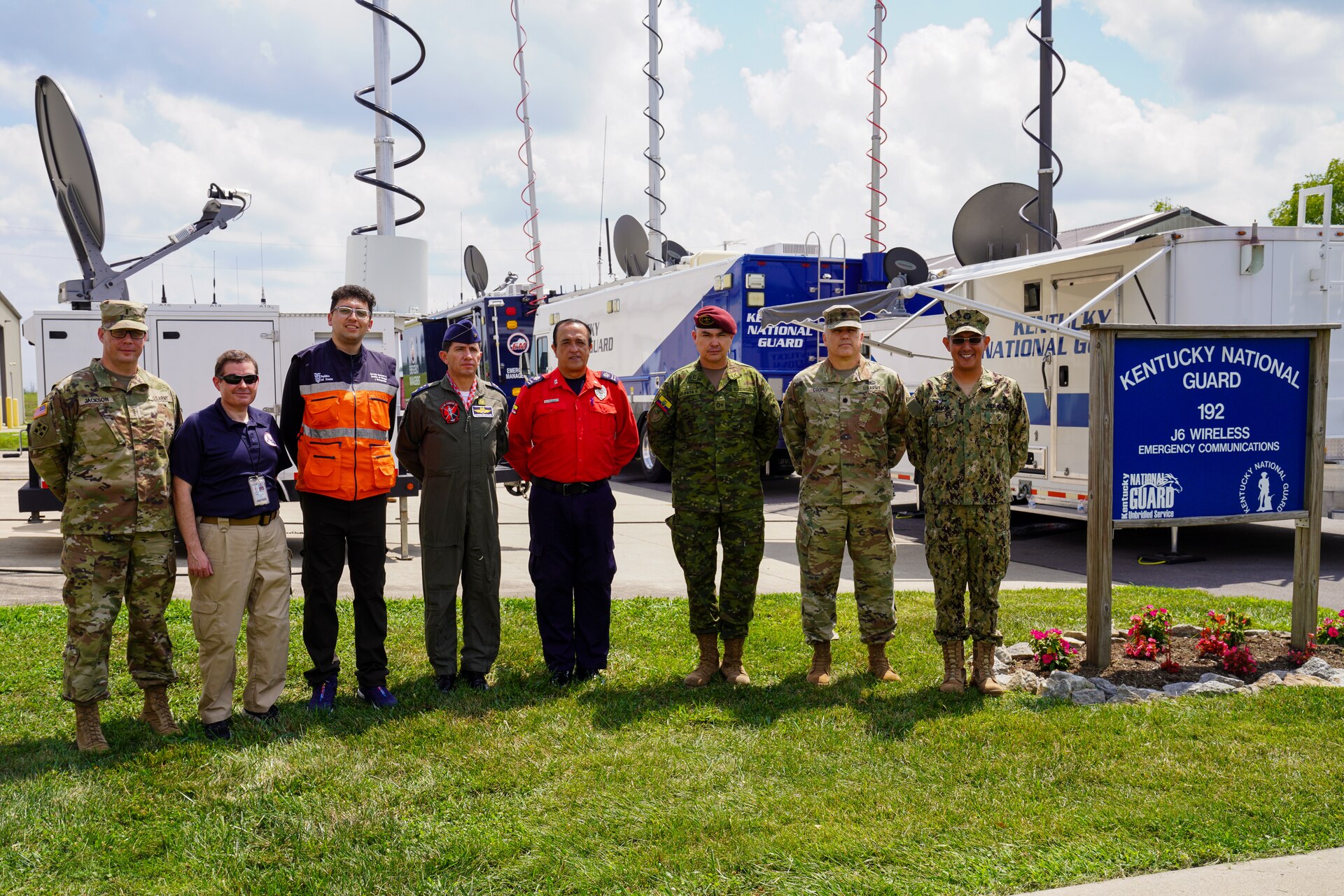The KYNG hosted leaders from Ecuador during a subject matter expert exchange on the topic of collaboration between military and civilian agencies during disaster or civil response