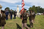 Members of the District of Columbia National Guard in collaboration with Historic Congressional Cemetery participate in a community-wide program and wreath laying ceremony honoring the dozens of D.C. Militia members buried at the cemetery who fought in the Battle of Bladensburg, in Washington, D.C., on Aug. 24, 2024. The ceremony featured remarks from various speakers and recognized the Militiamen who defended the nation’s capital on August 24, 1814.
