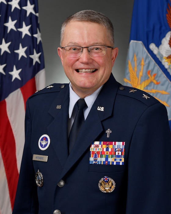 This is the official portrait of Chaplain (Maj. Gen.) Randall Kitchens.